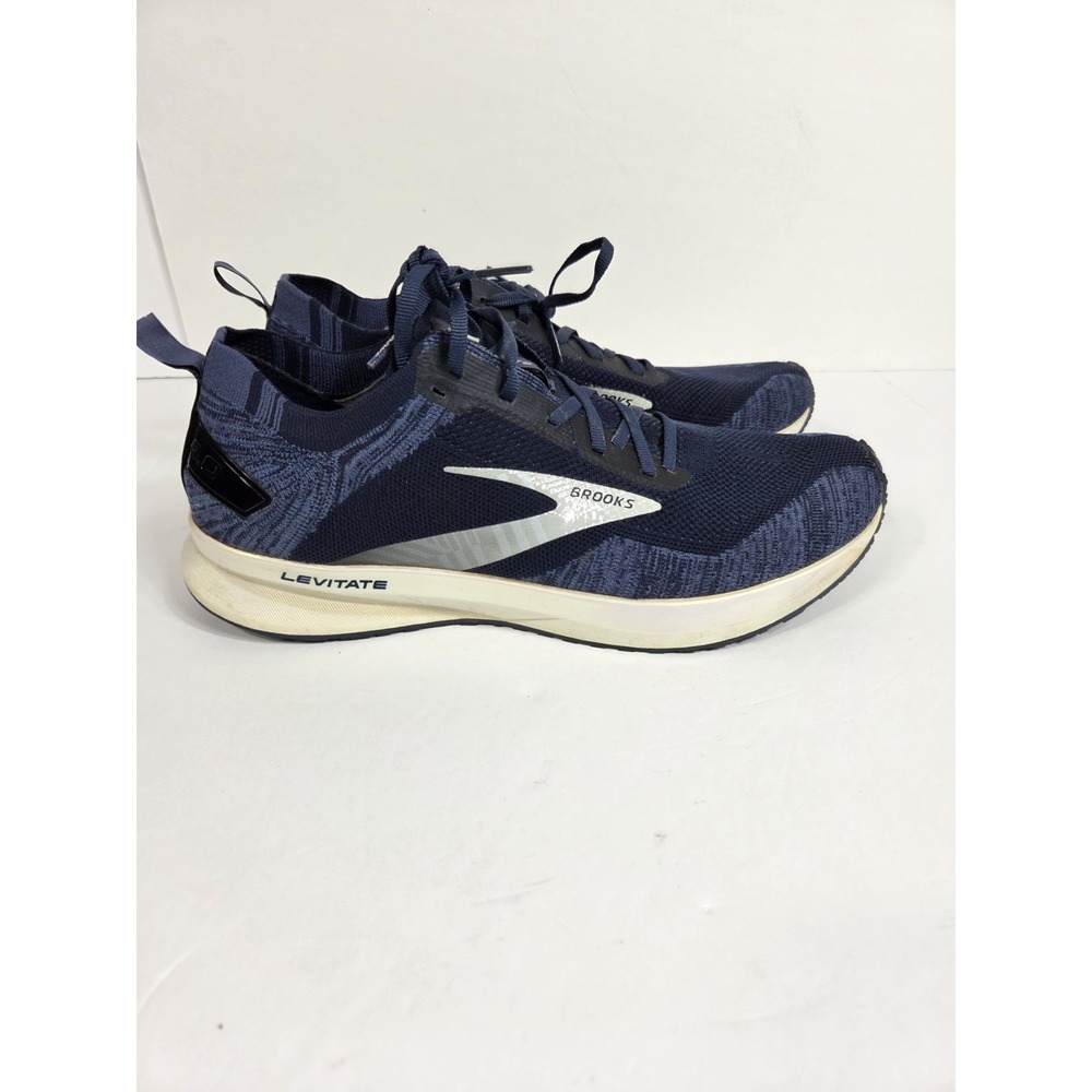 Brooks Levitate 4 Men Sz 12 Blue Running Shoes DNA AMP Knit Sneakers Gym